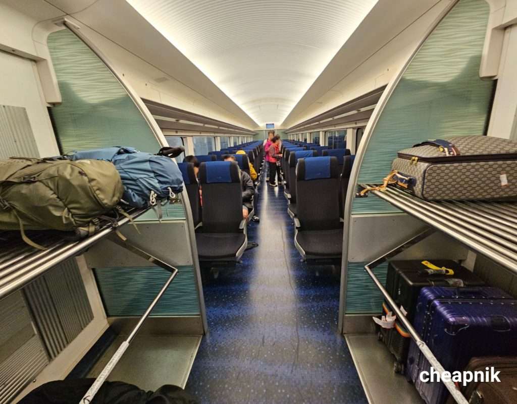 Luggage Storage area inside the Keisei Skyliner train