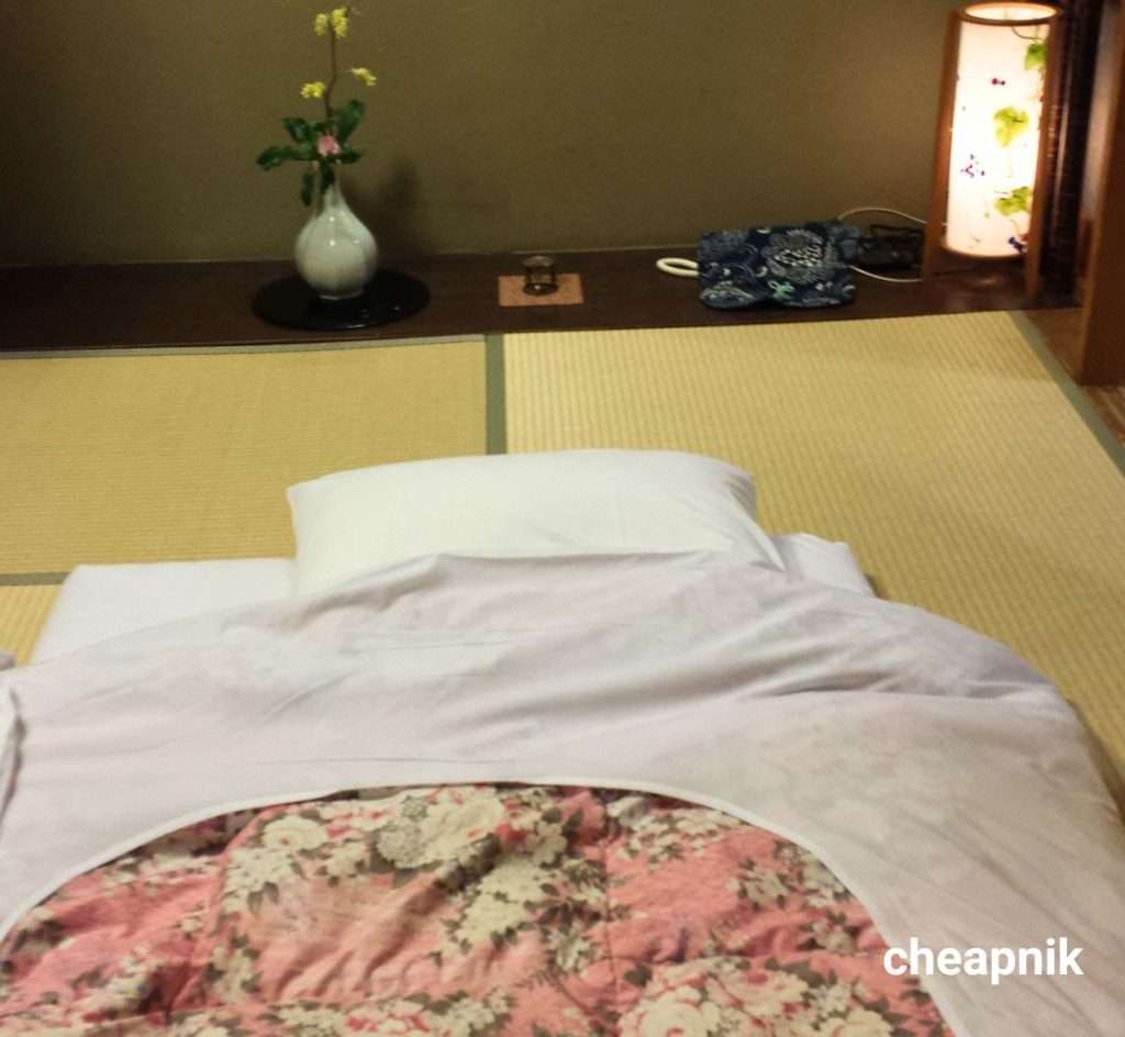 Amami Onsen Nanten-en Ryokan_My futon bed laid out on the tatami mat