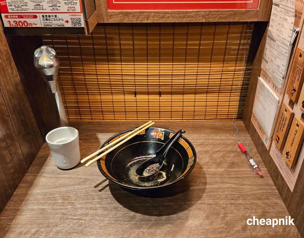 Emptied by ramen bowl at Ichiran Ramen