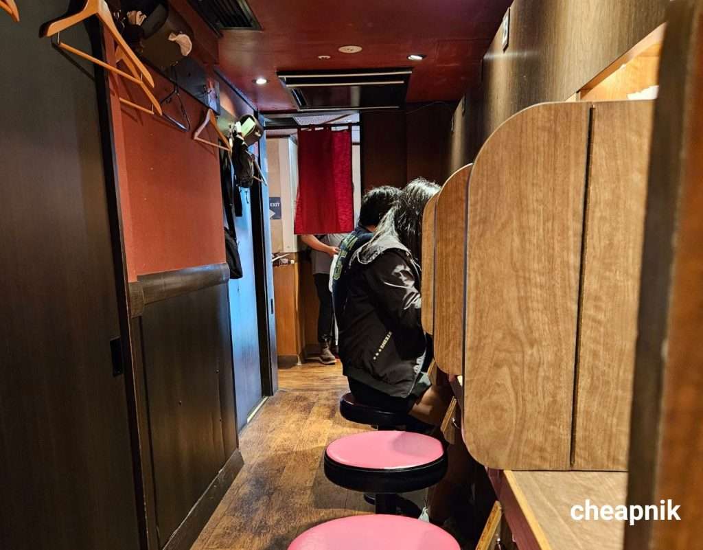 The small private dining area at Ichiran Ramen