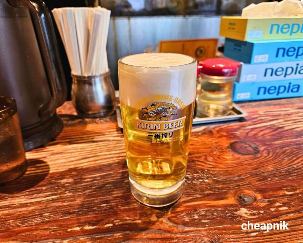 Kirin Beer served at Harajuku Gyozaro