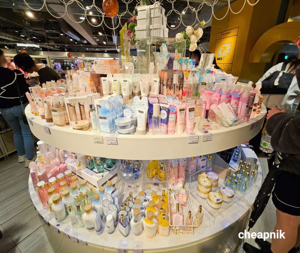 Beauty and skincare products at Shibuya Loft