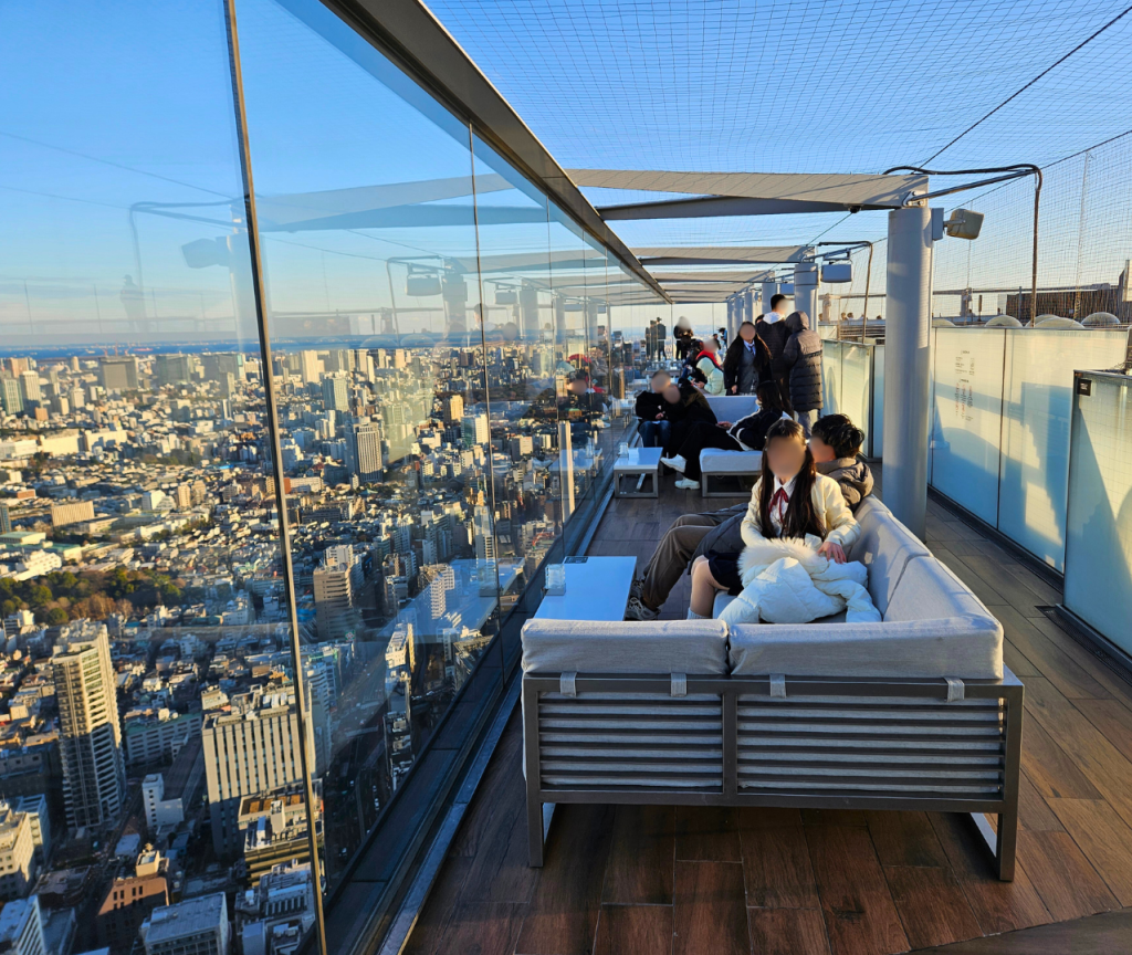Bar Lounge area at the roofdeck of Shibuya Sky