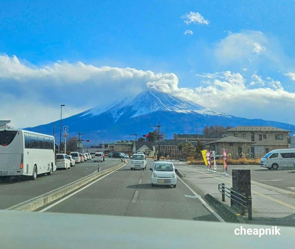View of Mt. Fuji while on the sightseeing bus
