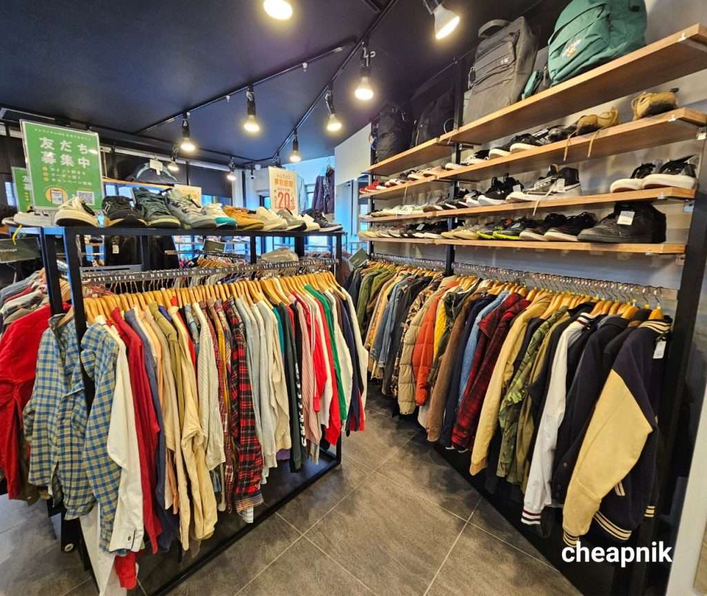 Racks of clothes for sale at TreFac Style